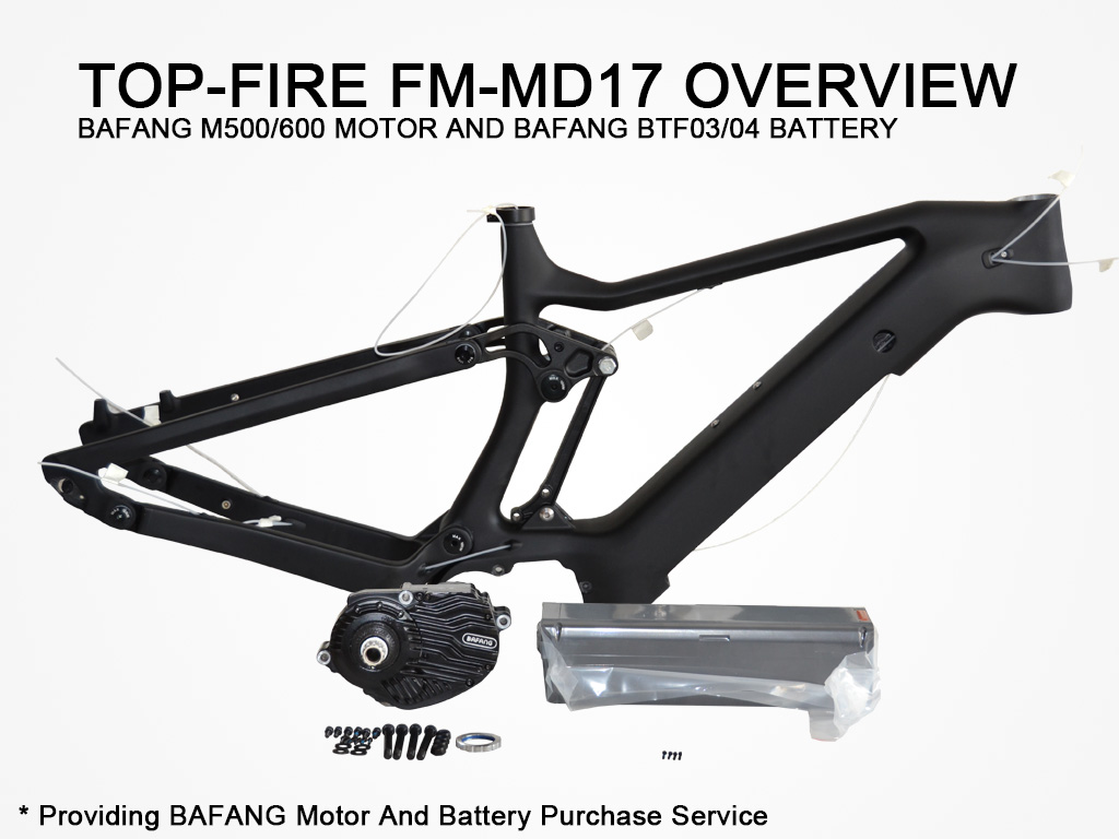 top-fire md17 con motor bafang y descripción general de la batería