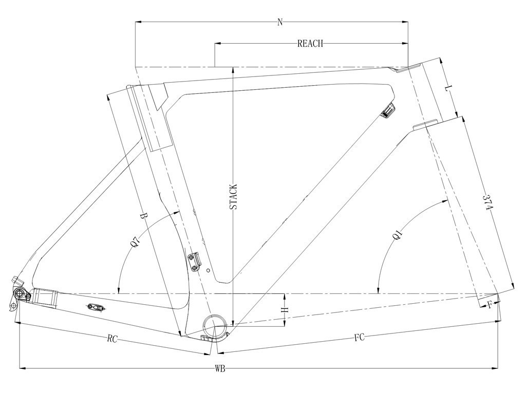 Fully Internal Cable Routing Road Bike Frame
