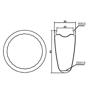 Carbon Fiber Bike Rims 700c Cross-Sectional View