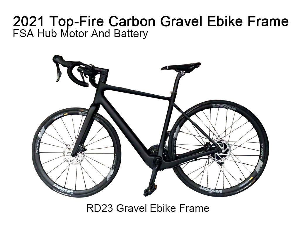 Nuevo cuadro de bicicleta eléctrica de grava de carbono top-fire 2021