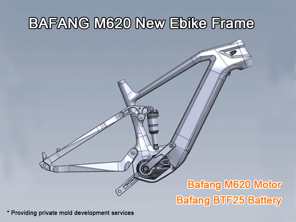 Nuevo cuadro de bicicleta eléctrica de carbono top-fire 2022 con motor bafang M620
